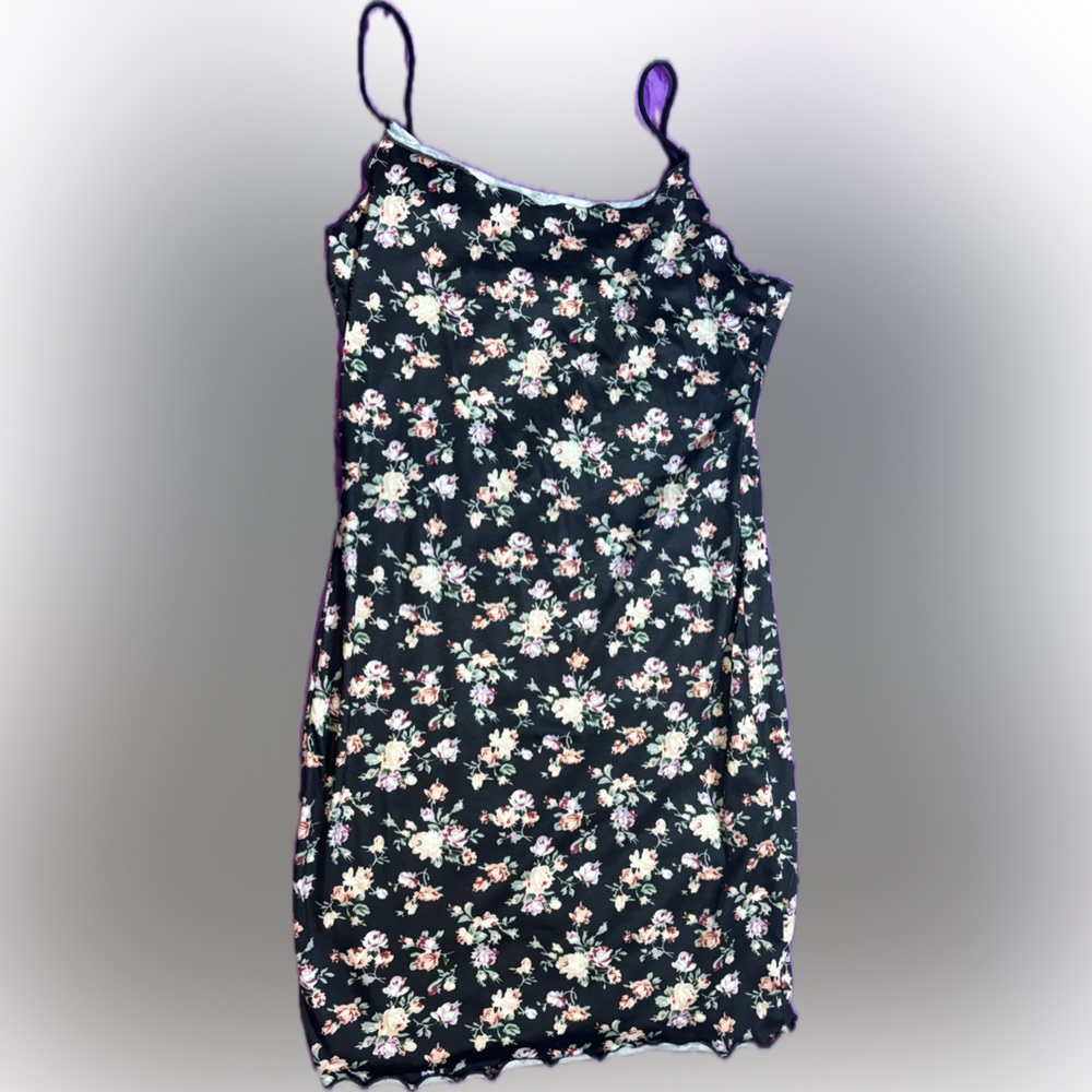 SHEIN Crimped Floral Mini Dress